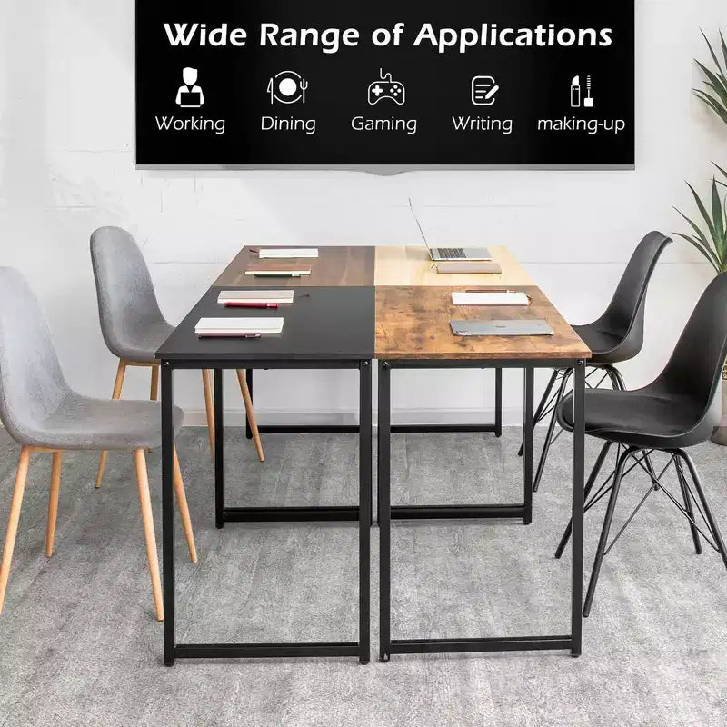 Costway Set of 2 / 4 /6 Conference Tables Rectangular Meeting Room Table for School or College Boardroom Desk Study Computer Desk White / Black