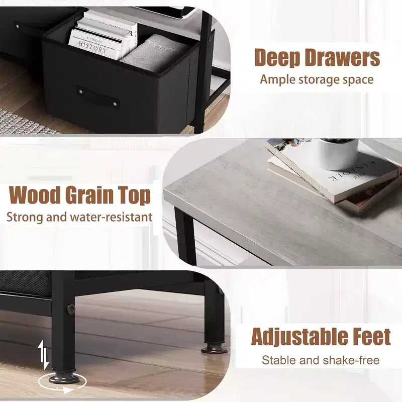 Dresser TV Stand 50 Inch Entertainment Center with Storage TV Stand for Bedroom Small TV Stand Dresser with Drawers and Shelves
