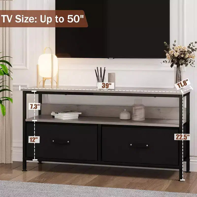 Dresser TV Stand 50 Inch Entertainment Center with Storage TV Stand for Bedroom Small TV Stand Dresser with Drawers and Shelves