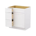 HOMLUX Easy-DIY Combo Bases - Bath Vanity Cabinet without Top in Shaker White
