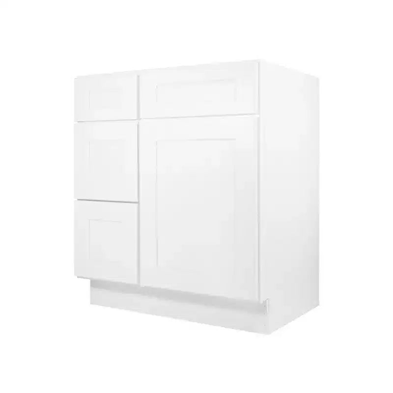 HOMLUX Easy-DIY Combo Bases - Bath Vanity Cabinet without Top in Shaker White