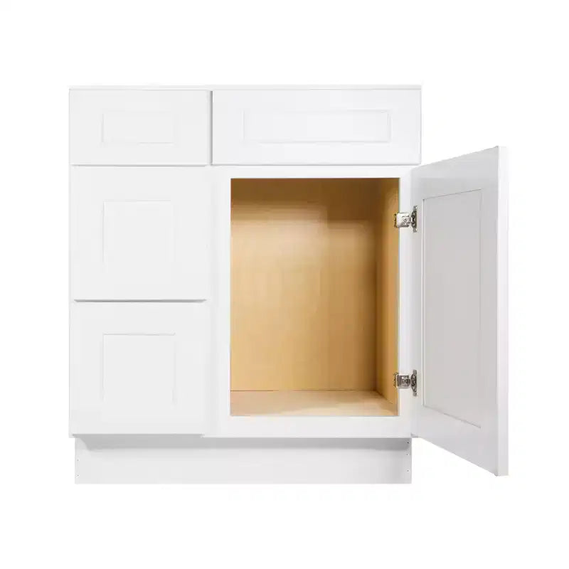 HOMLUX Easy-DIY Combo Bases - Bath Vanity Cabinet without Top in Shaker White