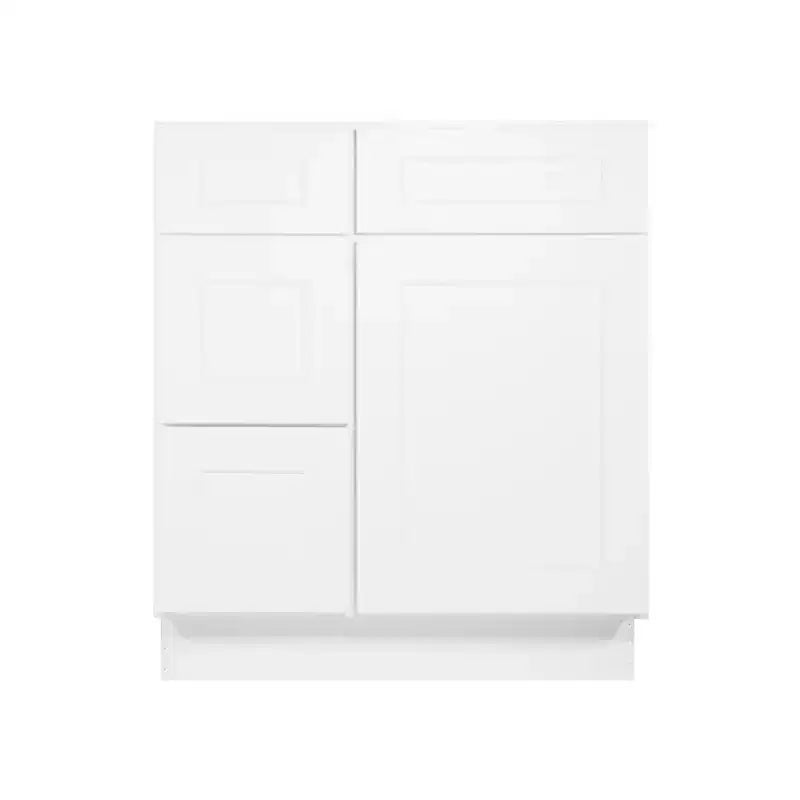 HOMLUX Easy-DIY Combo Bases - Bath Vanity Cabinet without Top in Shaker White