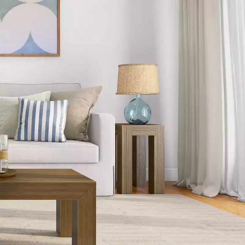 Plank+Beam Modern Solid Wood Rectangular Side Table for Living Room, 25 End Table