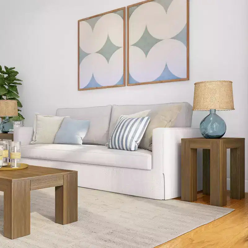 Plank+Beam Modern Solid Wood Rectangular Side Table for Living Room, 25 End Table
