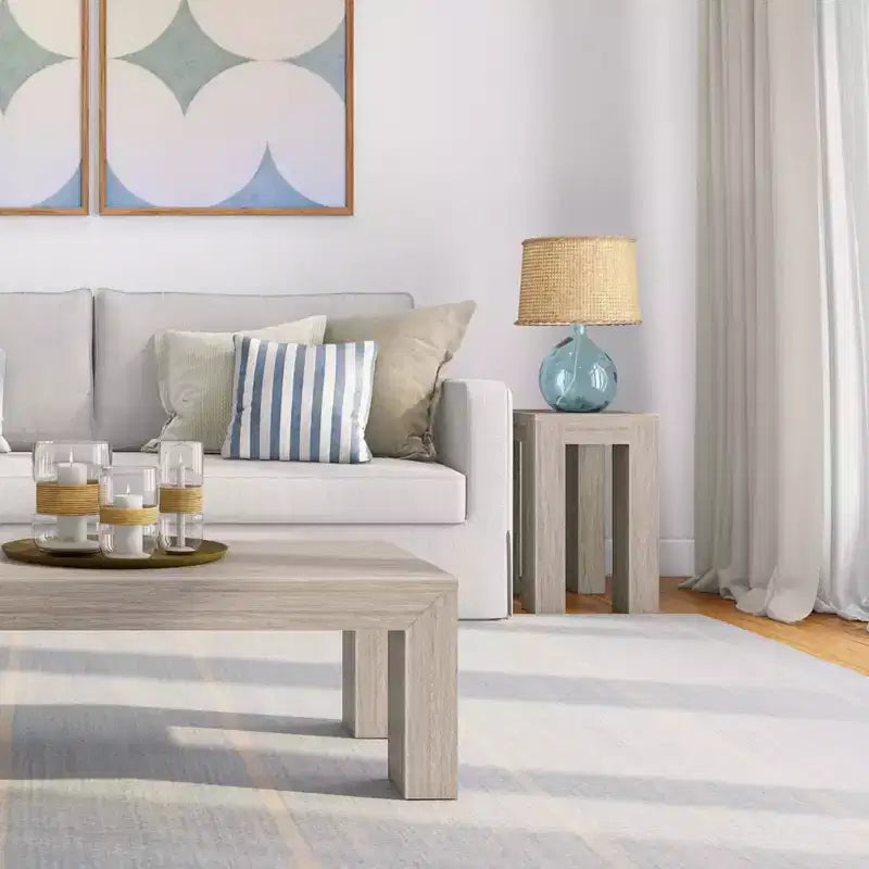 Plank+Beam Modern Solid Wood Rectangular Side Table for Living Room, 25 End Table