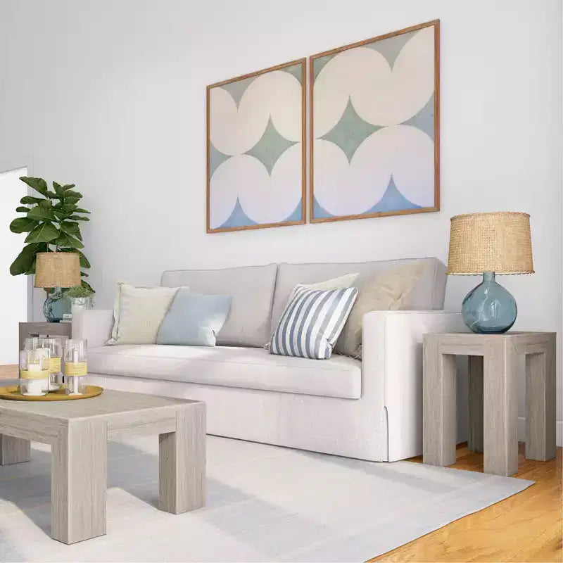 Plank+Beam Modern Solid Wood Rectangular Side Table for Living Room, 25 End Table