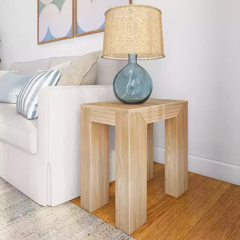 Plank+Beam Modern Solid Wood Rectangular Side Table for Living Room, 25 End Table