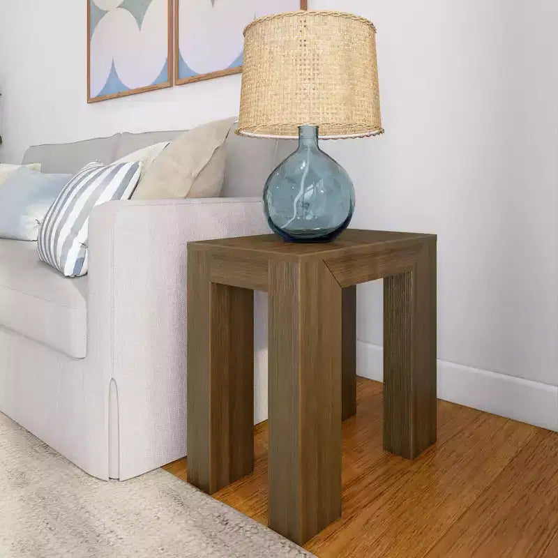 Plank+Beam Modern Solid Wood Rectangular Side Table for Living Room, 25 End Table