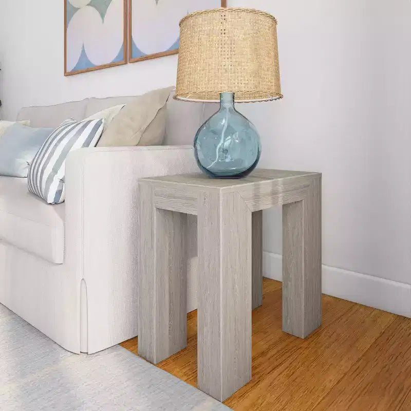 Plank+Beam Modern Solid Wood Rectangular Side Table for Living Room, 25 End Table