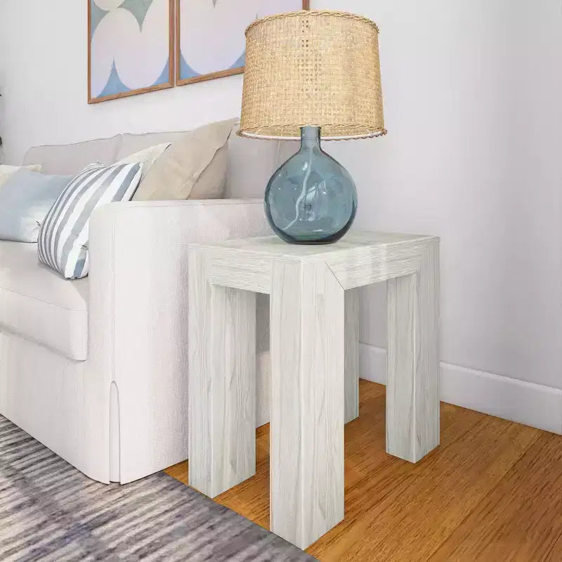 Plank+Beam Modern Solid Wood Rectangular Side Table for Living Room, 25 End Table