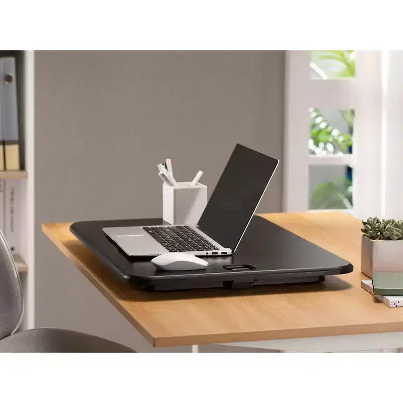 Monoprice Ultra-Slim Single Top Height Adjustable Compact Sit-Stand 26-Inch Desk Converter Riser Desktop Converter for Monitor or Laptop, Black