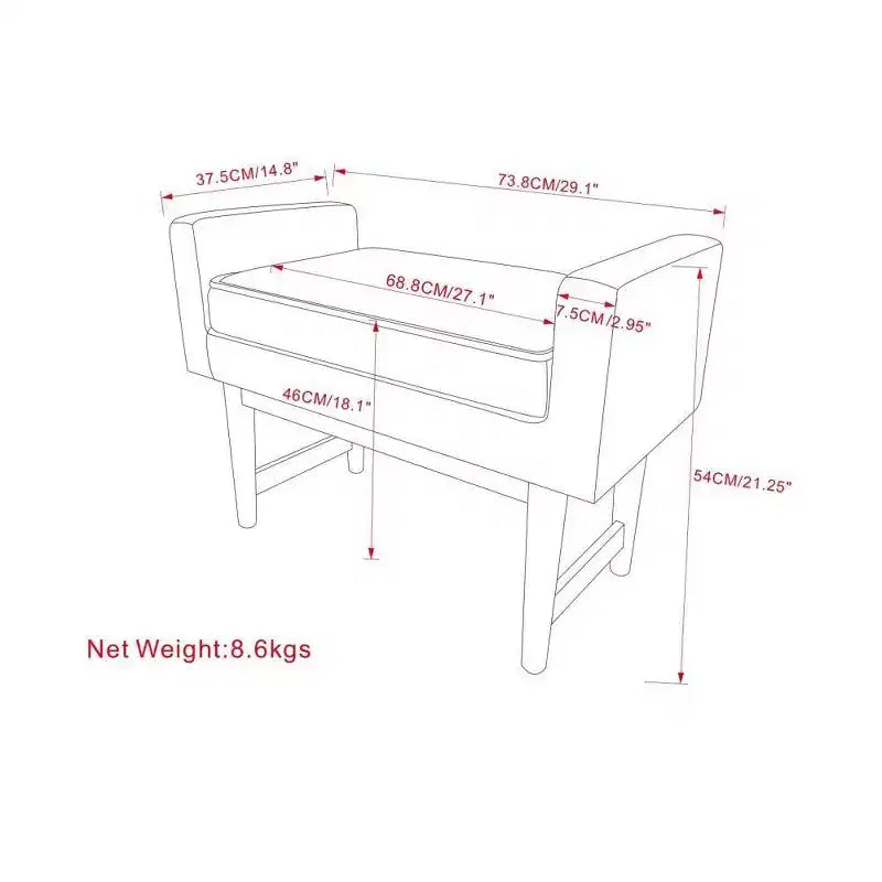 WyndenHall Highbridge Small Ottoman Bench