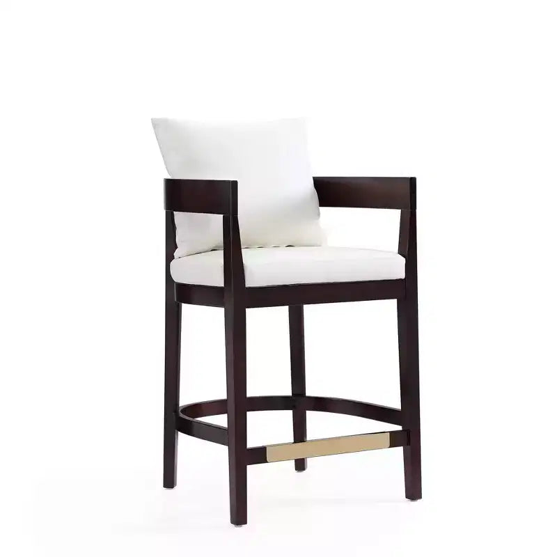 Set of 2 Ritz Upholstered Beech Wood Counter Height Barstools - Manhattan Comfort