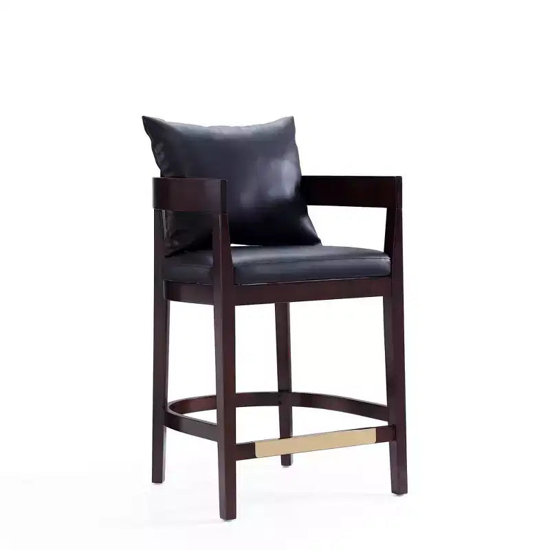 Set of 2 Ritz Upholstered Beech Wood Counter Height Barstools - Manhattan Comfort