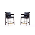 Set of 2 Ritz Upholstered Beech Wood Counter Height Barstools - Manhattan Comfort
