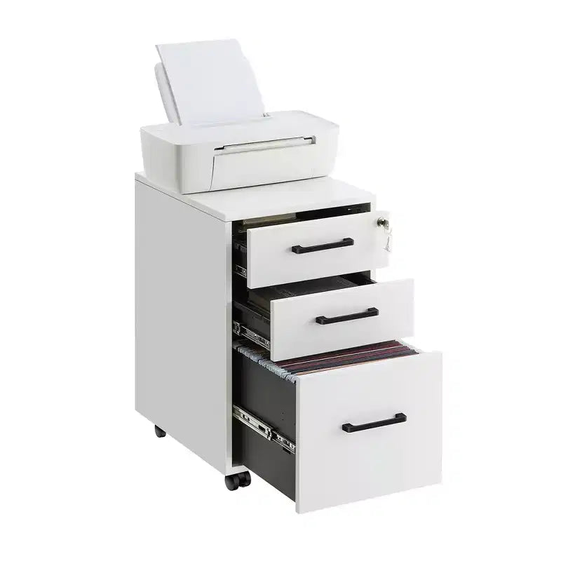SONGMICS Office File Cabinet with Lock, Pre-Assembled Except Wheels and Handles, for A4