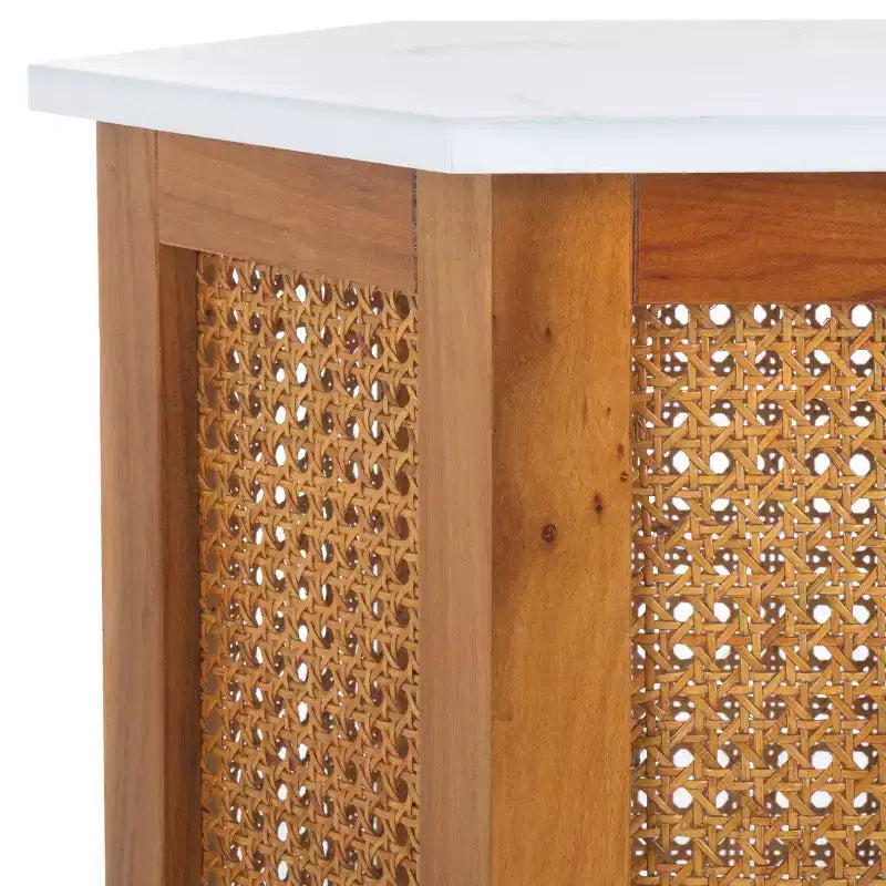 Danez Hexagon Cane Accent Table - ACC2101 - Safavieh