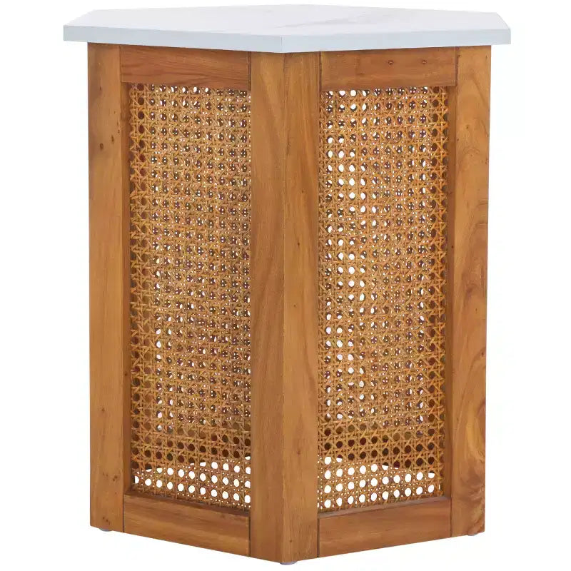 Danez Hexagon Cane Accent Table - ACC2101 - Safavieh
