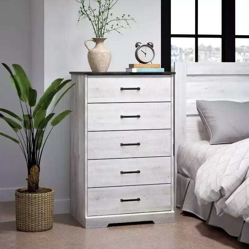 Prepac 27.50" Wide Rustic Ridge 5 Drawer Dresser