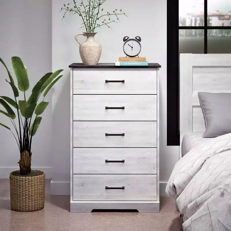 Prepac 27.50" Wide Rustic Ridge 5 Drawer Dresser