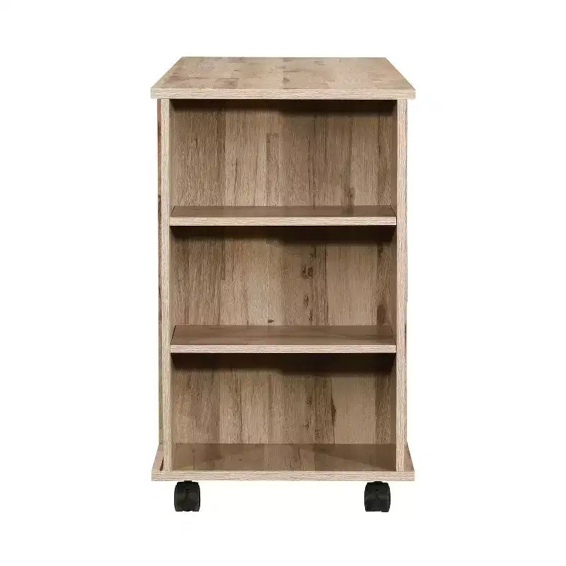 AndMakers 3-Drawer 39in. W Rolling Lateral Filing Cabinet with Locker and Open Storage Shelves for Home Office and Kids Room