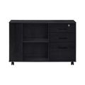 AndMakers 3-Drawer 39in. W Rolling Lateral Filing Cabinet with Locker and Open Storage Shelves for Home Office and Kids Room