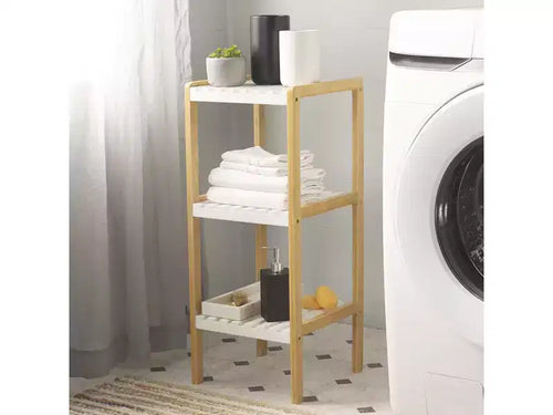 Paxter 3 Tier Storage Shelf - STG1908 - White/Natural - Safavieh