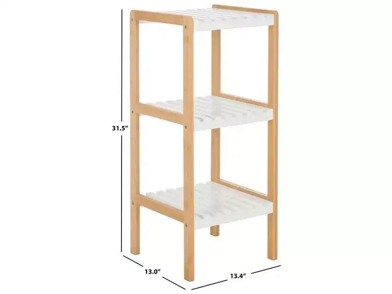 Paxter 3 Tier Storage Shelf - STG1908 - White/Natural - Safavieh
