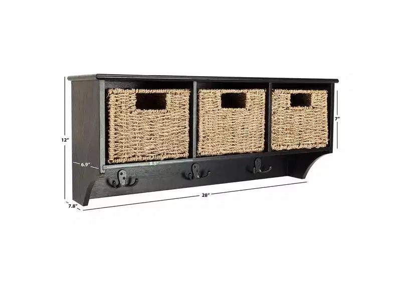 Finley Hanging 3 Basket Wall Rack - HAC5700 - Safavieh