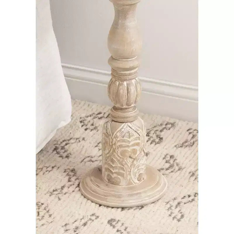 Kate and Laurel Hingham Wood Side Table, 16x16x24, White