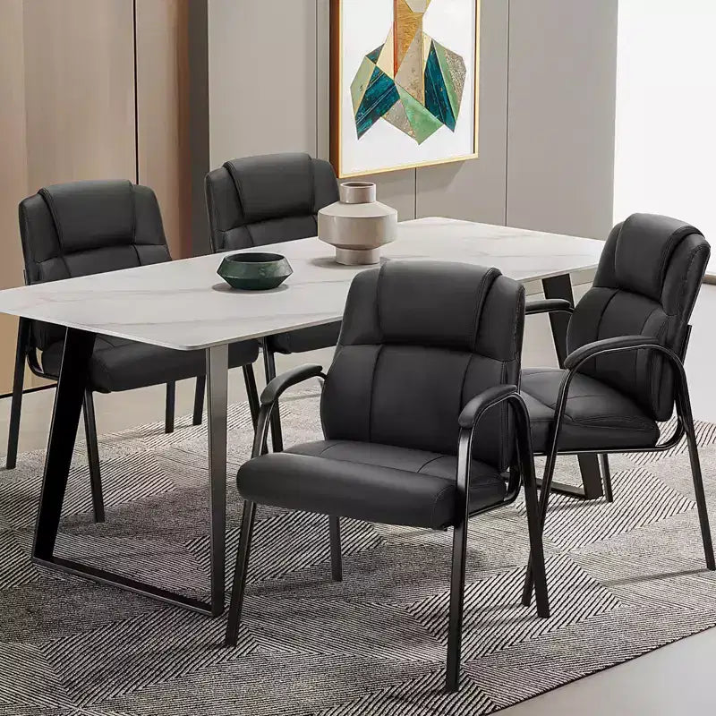 JIONJOY Office Guest Chair Leather Executive Waiting Room Chairs Set of 2 | Black
