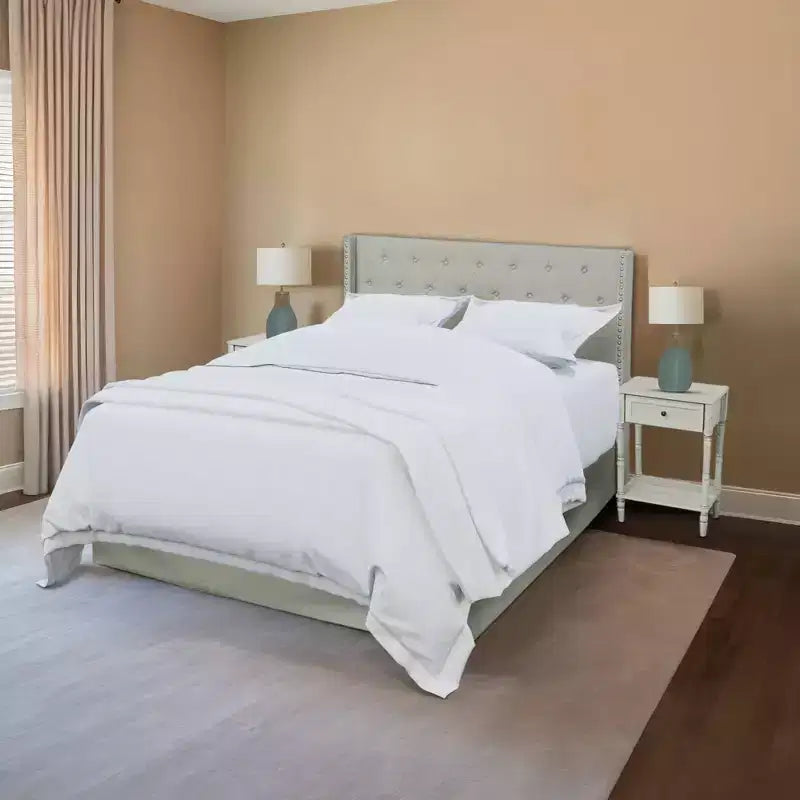 Home Design Billy Panel Bed Warm Gray/Light Gray