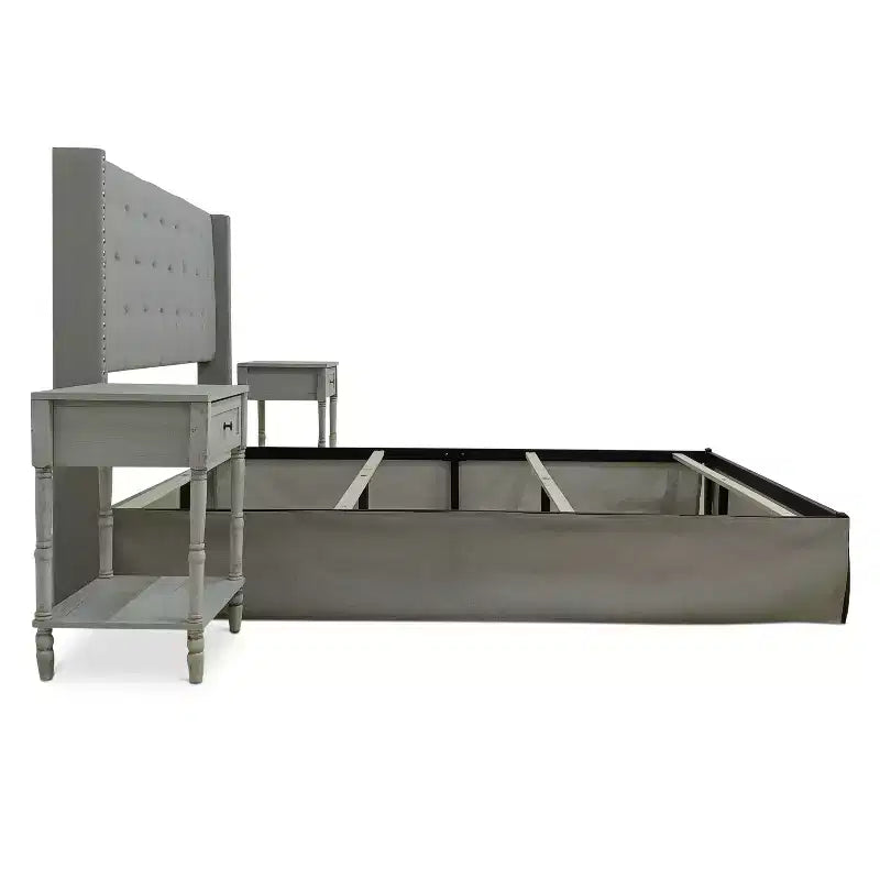 Home Design Billy Panel Bed Warm Gray/Light Gray