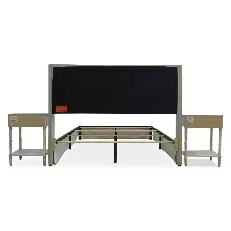 Home Design Billy Panel Bed Warm Gray/Light Gray