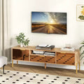 Costway Mirrored TV Stand for TV up to 65 Modern TV Console Table with Spacious Tabletop