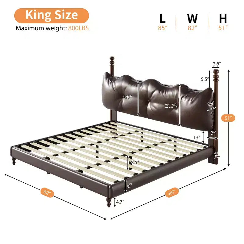 Christopher Knight Home Calka Modern Faux Leather Upholstered Coffee Bed with Headboard