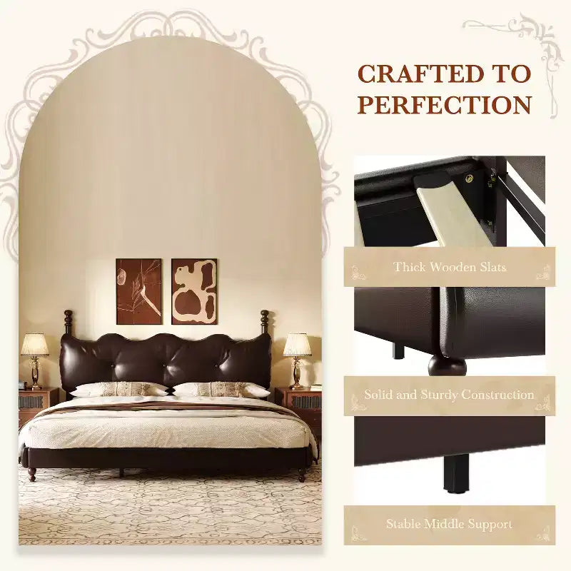 Christopher Knight Home Calka Modern Faux Leather Upholstered Coffee Bed with Headboard