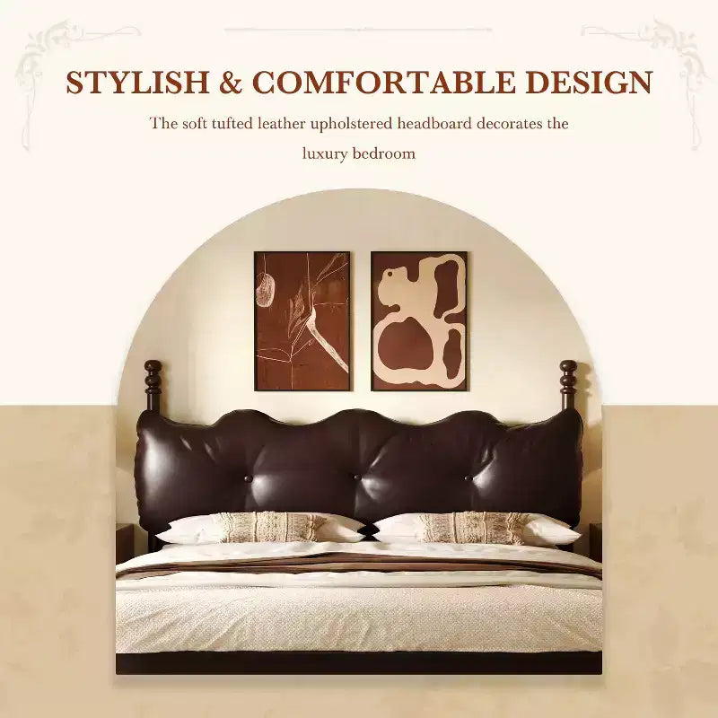 Christopher Knight Home Calka Modern Faux Leather Upholstered Coffee Bed with Headboard
