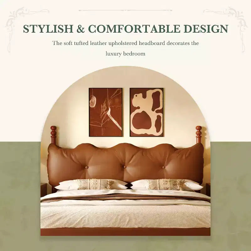 Christopher Knight Home Calka Modern Faux Leather Upholstered Coffee Bed with Headboard