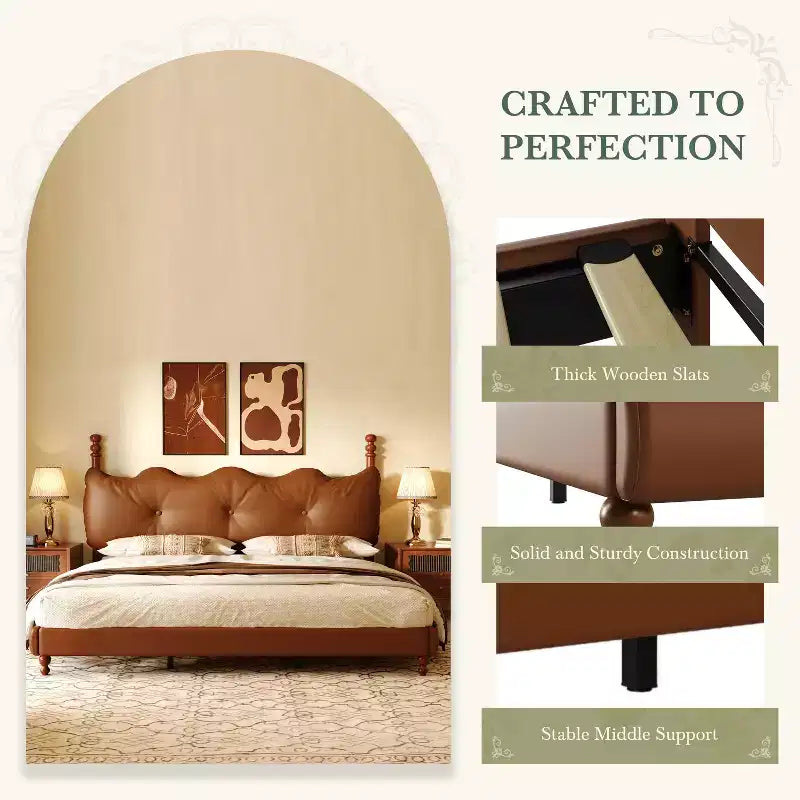 Christopher Knight Home Calka Modern Faux Leather Upholstered Coffee Bed with Headboard