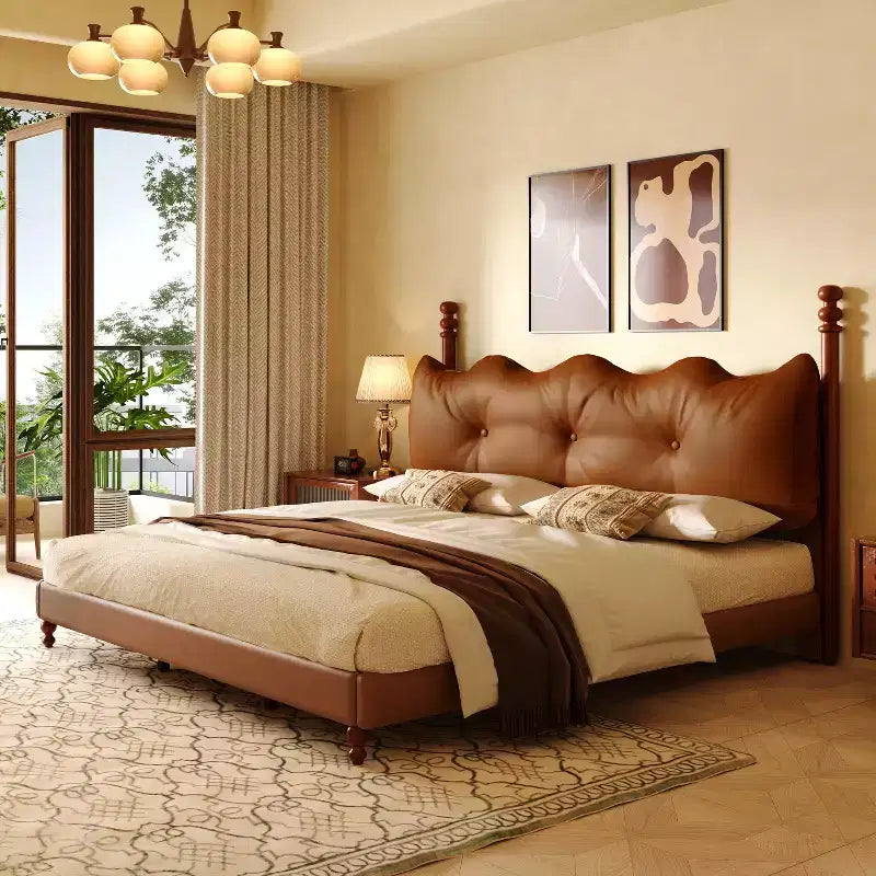 Christopher Knight Home Calka Modern Faux Leather Upholstered Coffee Bed with Headboard