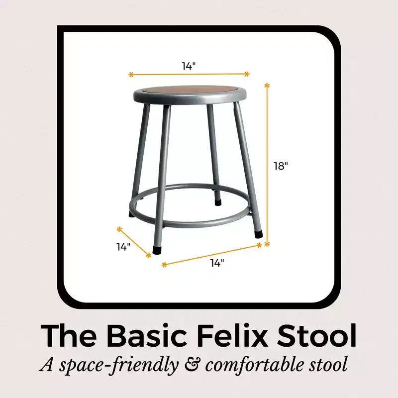 Hampden Furnishings 18" Felix Collection Steel Stool
