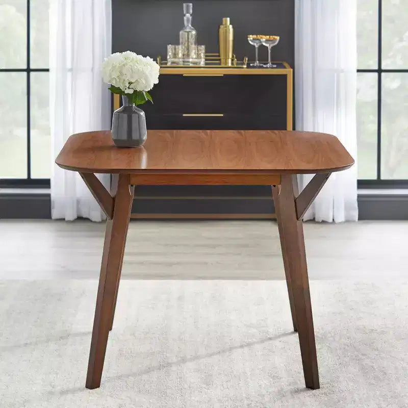 39.3 Buylateral Vance Mid Century Modern square Dining Table with Rounded Edges