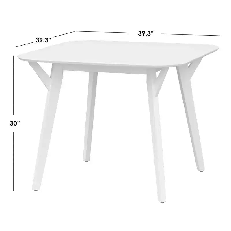 39.3 Buylateral Vance Mid Century Modern square Dining Table with Rounded Edges