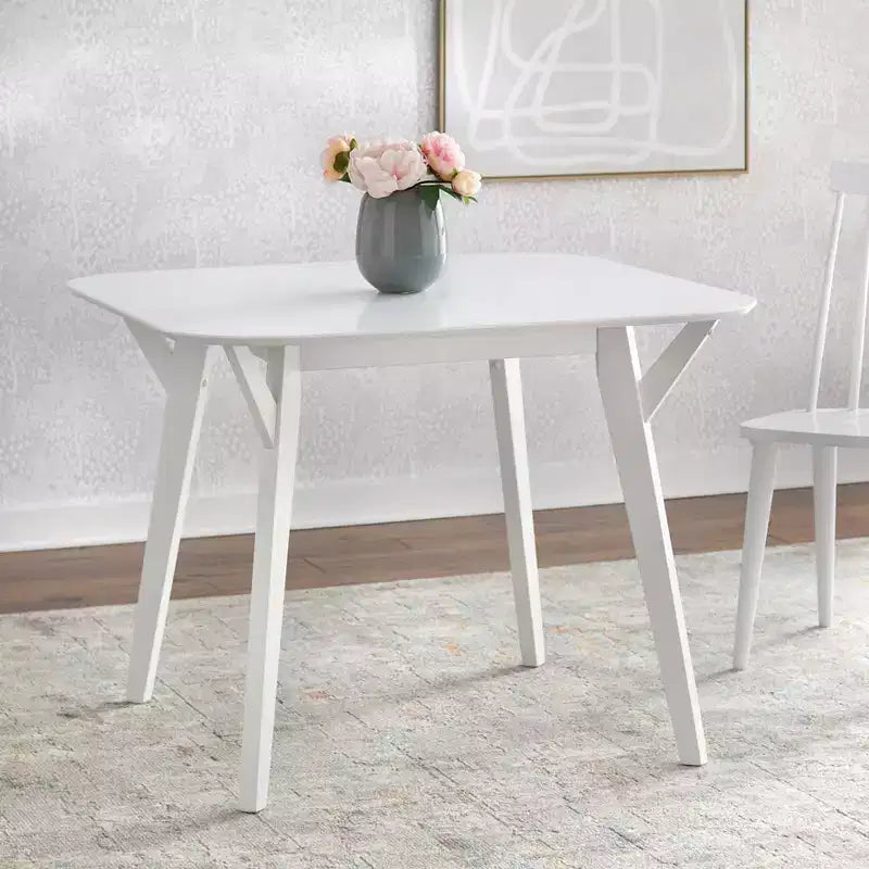 39.3 Buylateral Vance Mid Century Modern square Dining Table with Rounded Edges