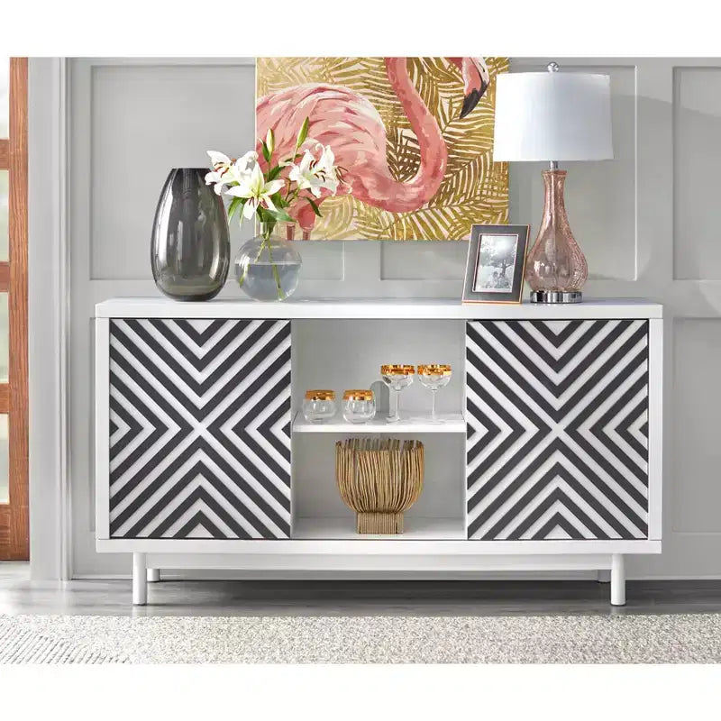 Lifestorey Mason Mid Century Modern 2 Sliding Door Buffet