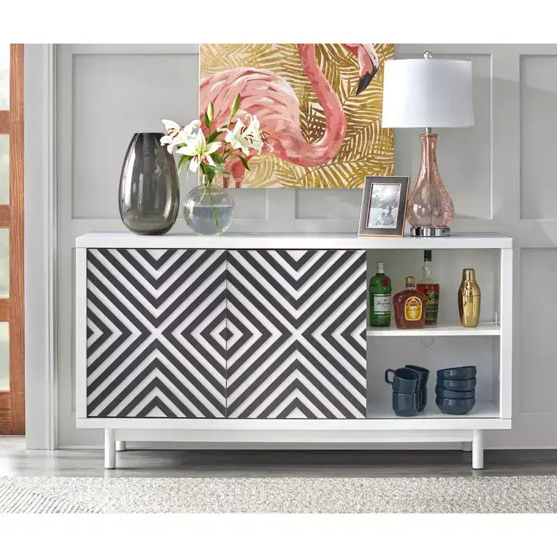 Lifestorey Mason Mid Century Modern 2 Sliding Door Buffet
