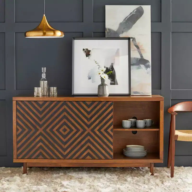 Lifestorey Mason Mid Century Modern 2 Sliding Door Buffet