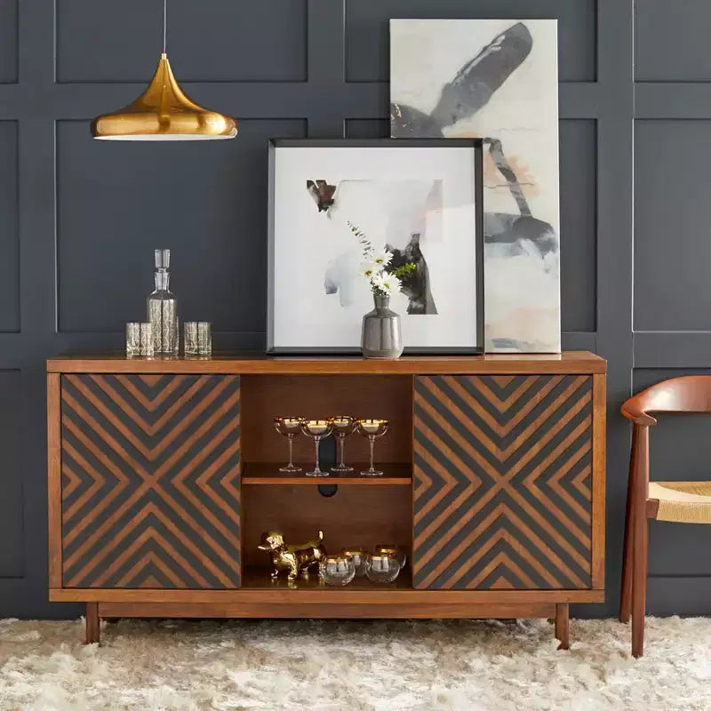 Lifestorey Mason Mid Century Modern 2 Sliding Door Buffet